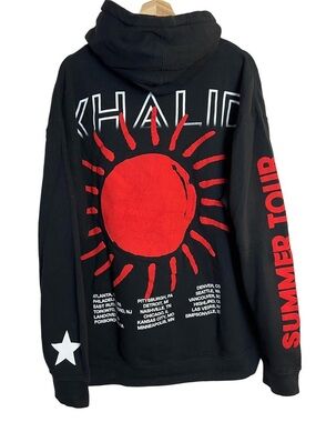 DJ Khalid Hoodie Sweatshirt 2023 Summer Tour Men's Size Large Black And Red